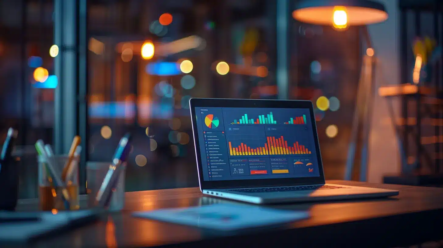 a dynamic, illuminated workspace featuring a laptop displaying vibrant graphs and charts, symbolizing the intricate analysis of local seo performance in a modern business environment. a dynamic, illuminated workspace featuring a laptop displaying vibrant graphs and charts, symbolizing the intricate analysis of local seo performance in a modern business environment.