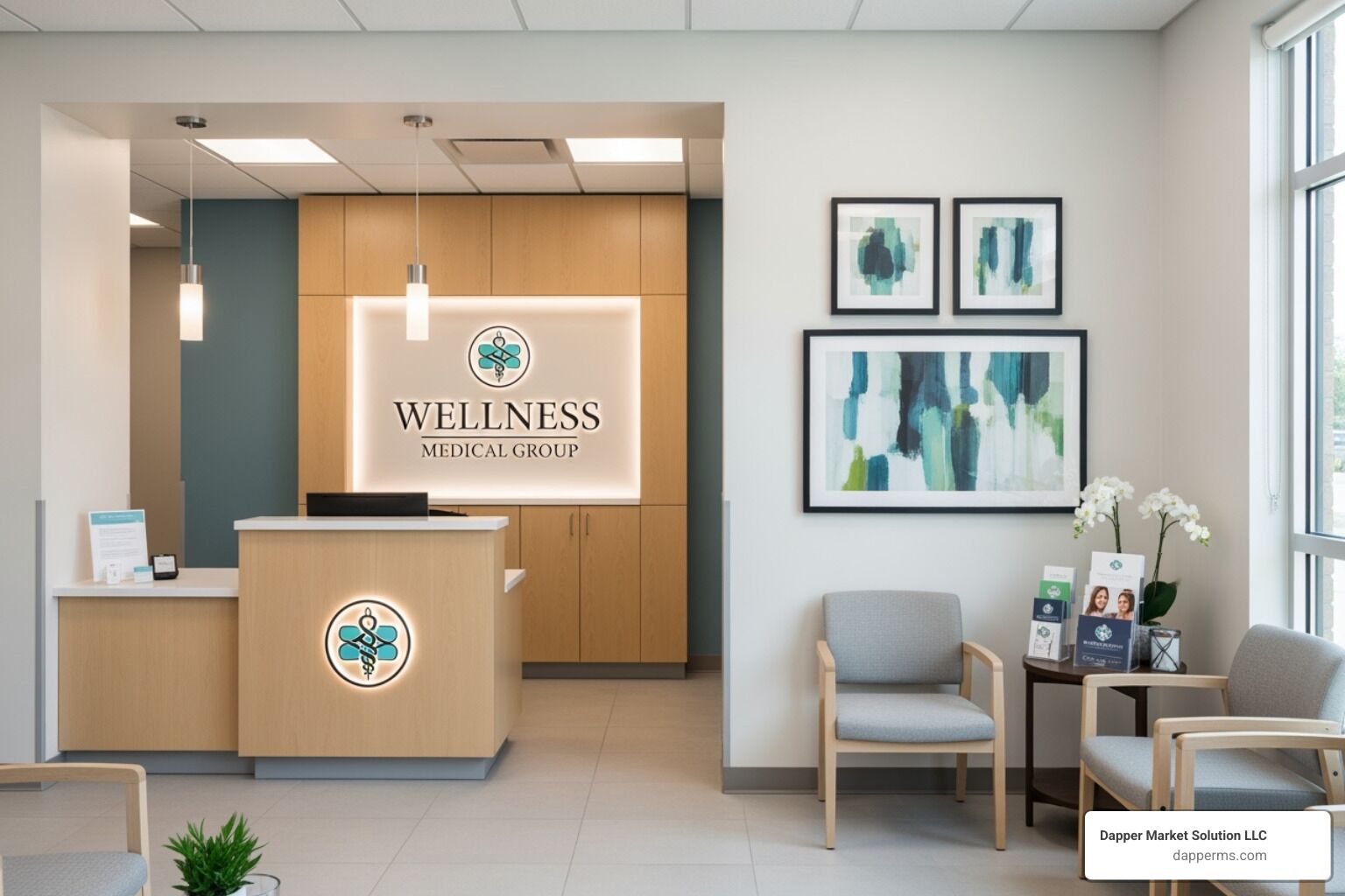 A consistent brand identity across a business card, letterhead, and website homepage, featuring a medical practice logo, specific color palette, and typography. - Branding for medical practices A consistent brand identity across a business card, letterhead, and website homepage, featuring a medical practice logo, specific color palette, and typography. - Branding for medical practices