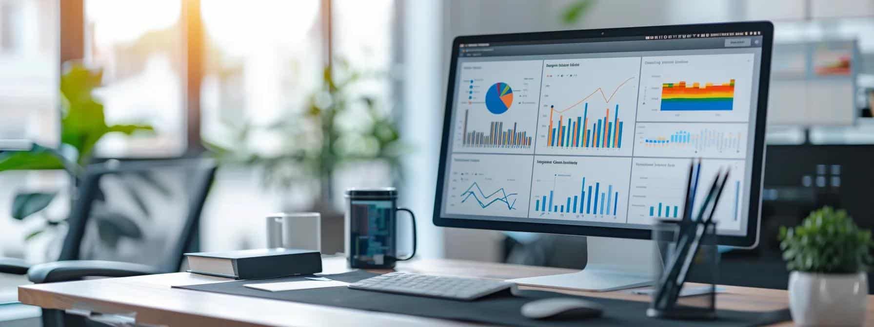 a focused office setting featuring a sleek conference table with digital devices displaying analytics and competitive research, highlighting strategic discussions on acquiring quality backlinks in the digital marketing landscape.